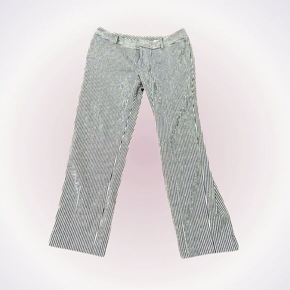 Club Monaco Striped Navy and White Trousers | Sz 4 - Picture 1 of 4